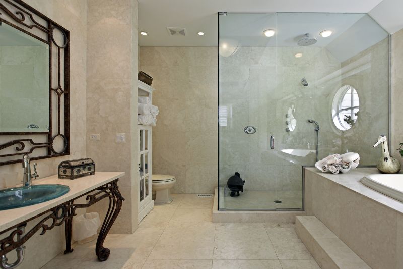 Elegant Shower with Marble Accents